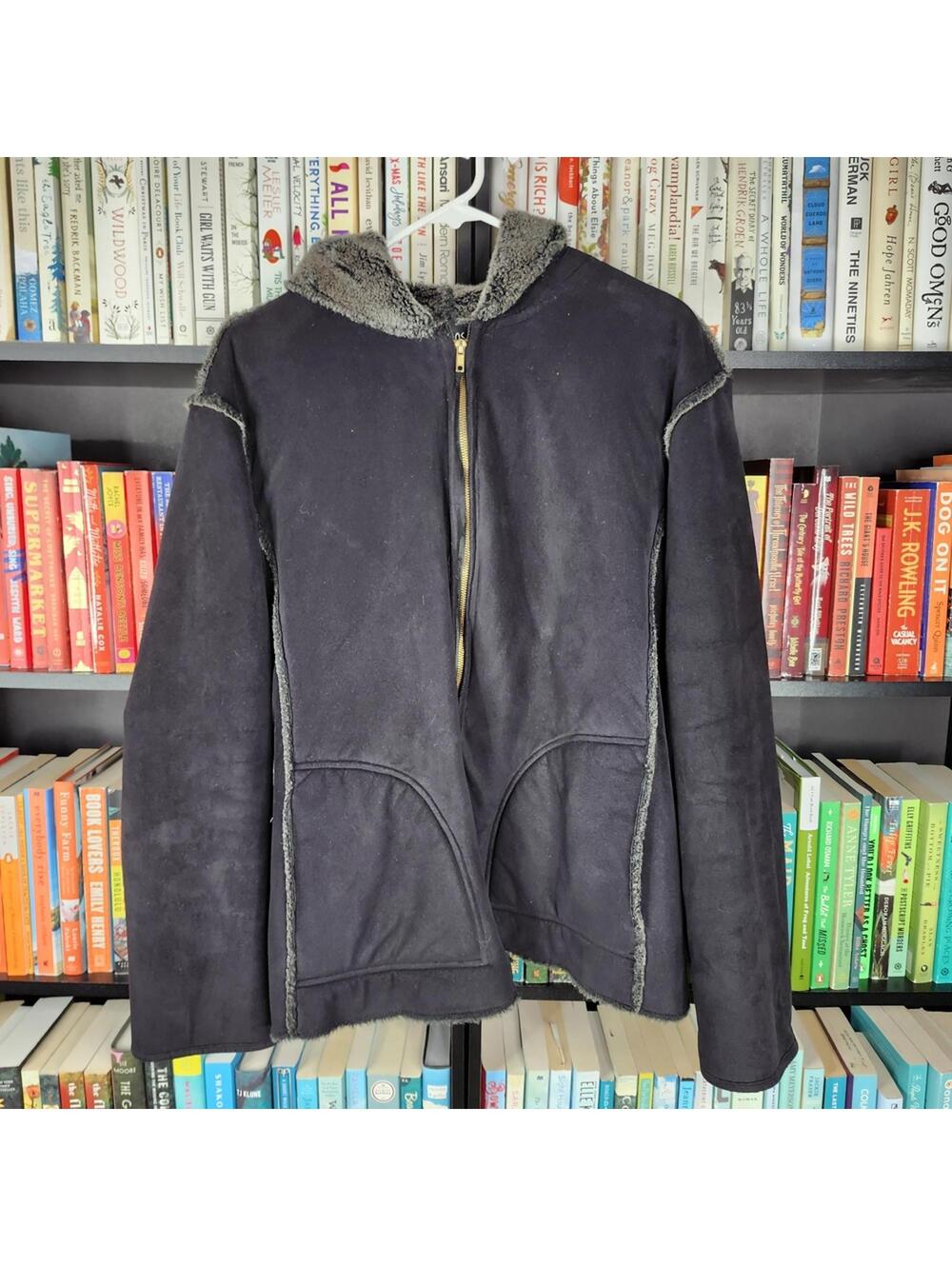 Aeros Black Jacket with Faux Fur Lining XL